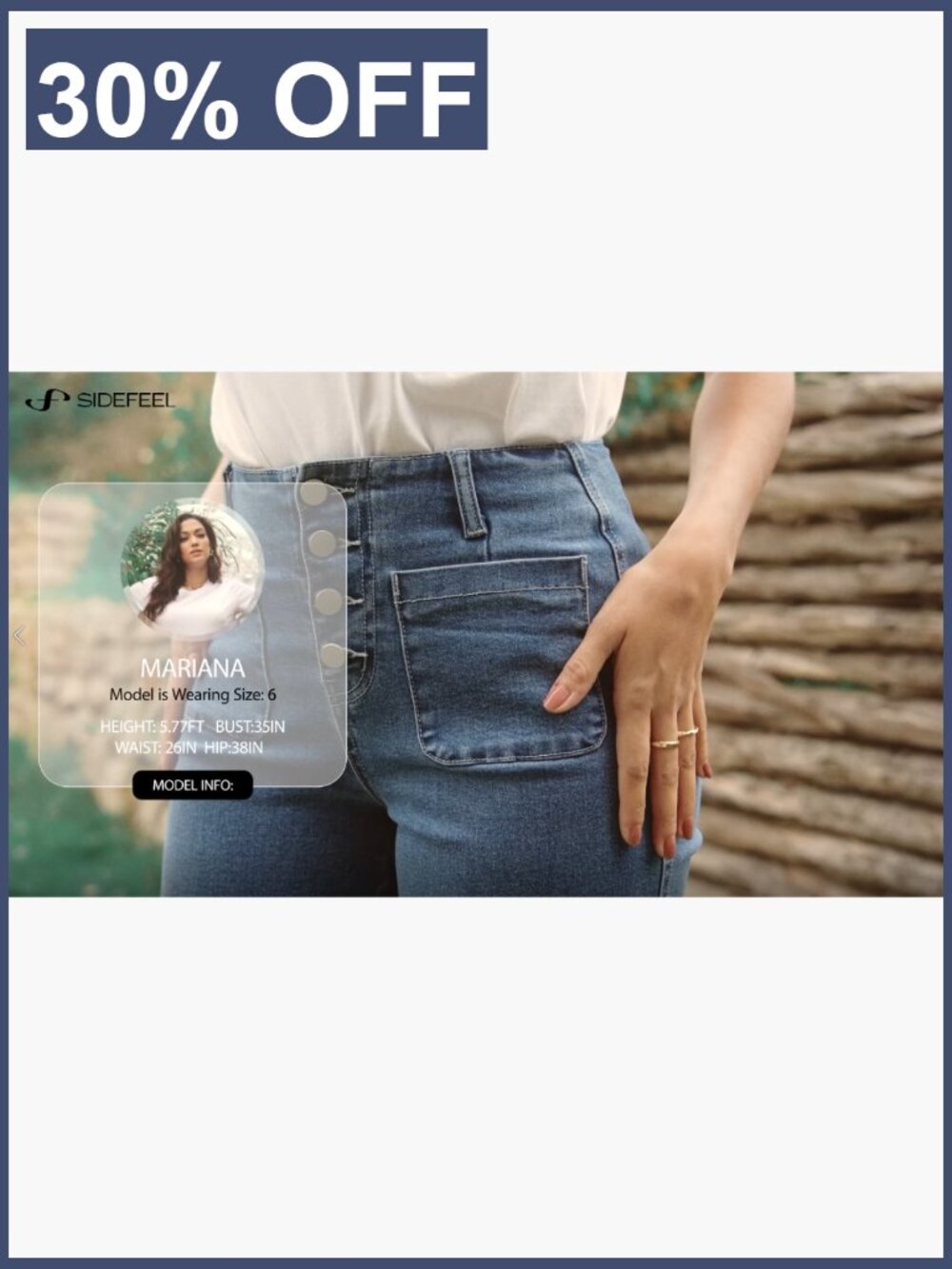High Waisted Wide Leg Stretchy Straight Jeans Loose Denim Pants Pocket - Picture 7 of 7